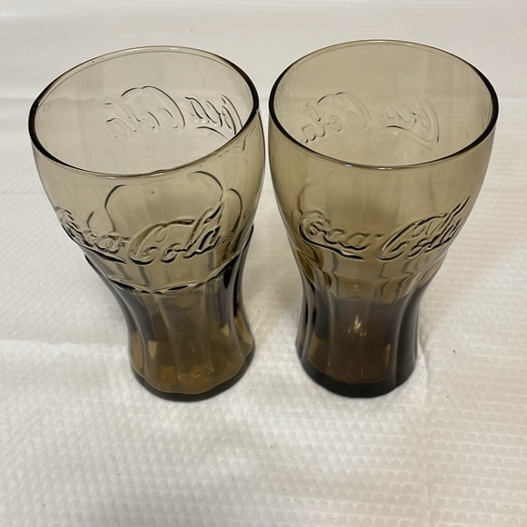 Vintage Coca Cola brown 14 oz drinking glass. Set of 2. - Picture 3 of 4